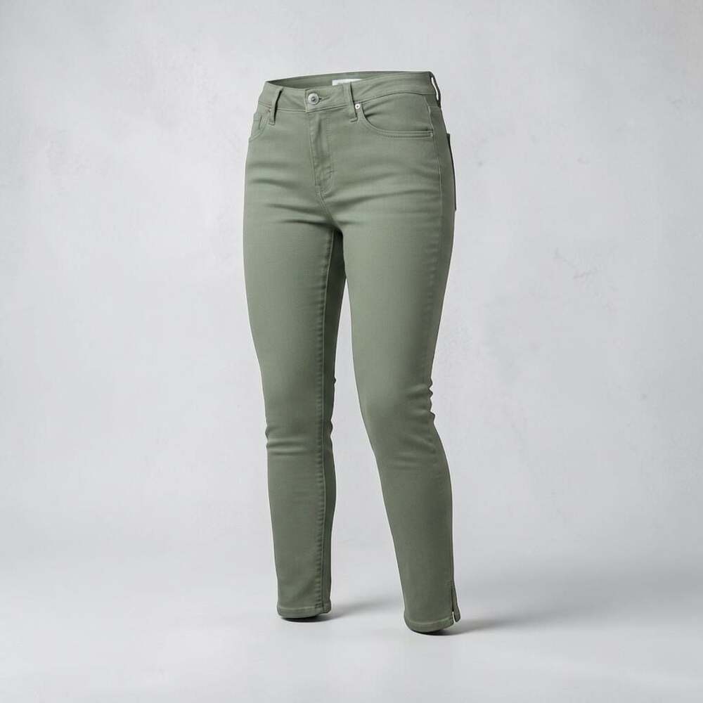KUT from the Kloth Reese Fab Ab 0 Sage Green High Rise Ankle Straight Leg Jeans
